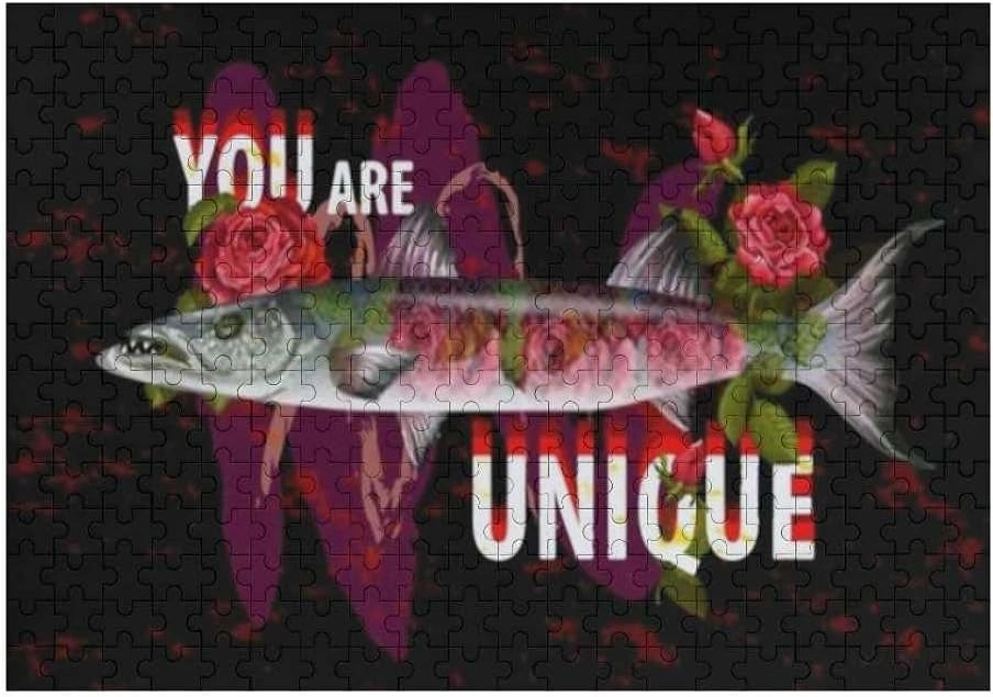 Jigsaw Puzzle 1000 Pieces Unique Fashion Fish Barracuda Roses Puzzles for Adults Teens and Kids Creative Gift Puzzles Funny Family Games Multiple Size