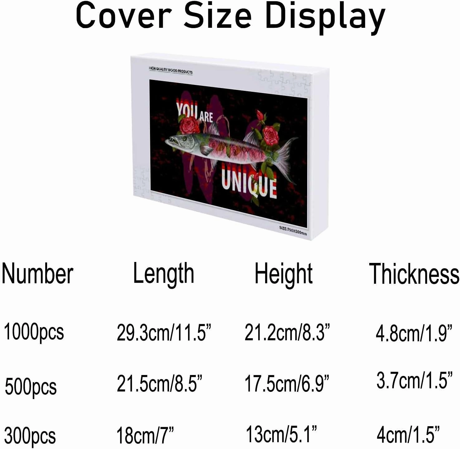 Jigsaw Puzzle 1000 Pieces Unique Fashion Fish Barracuda Roses Puzzles for Adults Teens and Kids Creative Gift Puzzles Funny Family Games Multiple Size