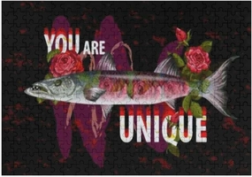Jigsaw Puzzle 1000 Pieces Unique Fashion Fish Barracuda Roses Puzzles for Adults Teens and Kids Creative Gift Puzzles Funny Family Games Multiple Size