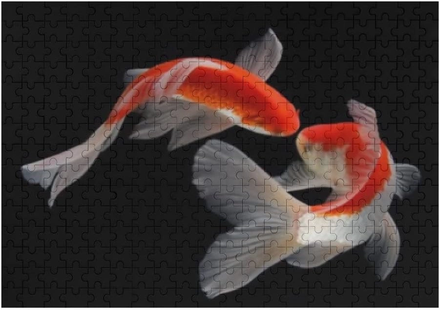 Jigsaw Puzzle 500 Pieces Butterfly Koi Fish Puzzles for Adults Teens and Kids Creative Gift Puzzles Funny Family Games Multiple Size