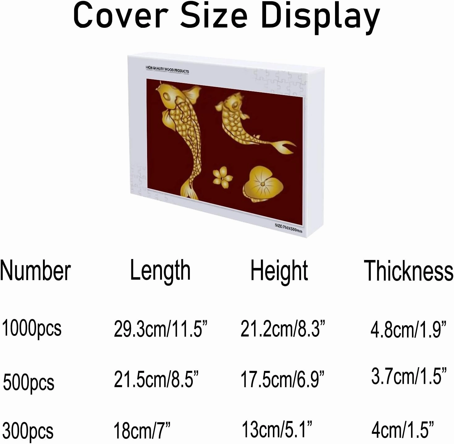Jigsaw Puzzle 500 Pieces Koi Fish Japanese Carp Golden Fish Flower Puzzles for Adults Teens and Kids Creative Gift Puzzles Funny Family Games Multiple Size