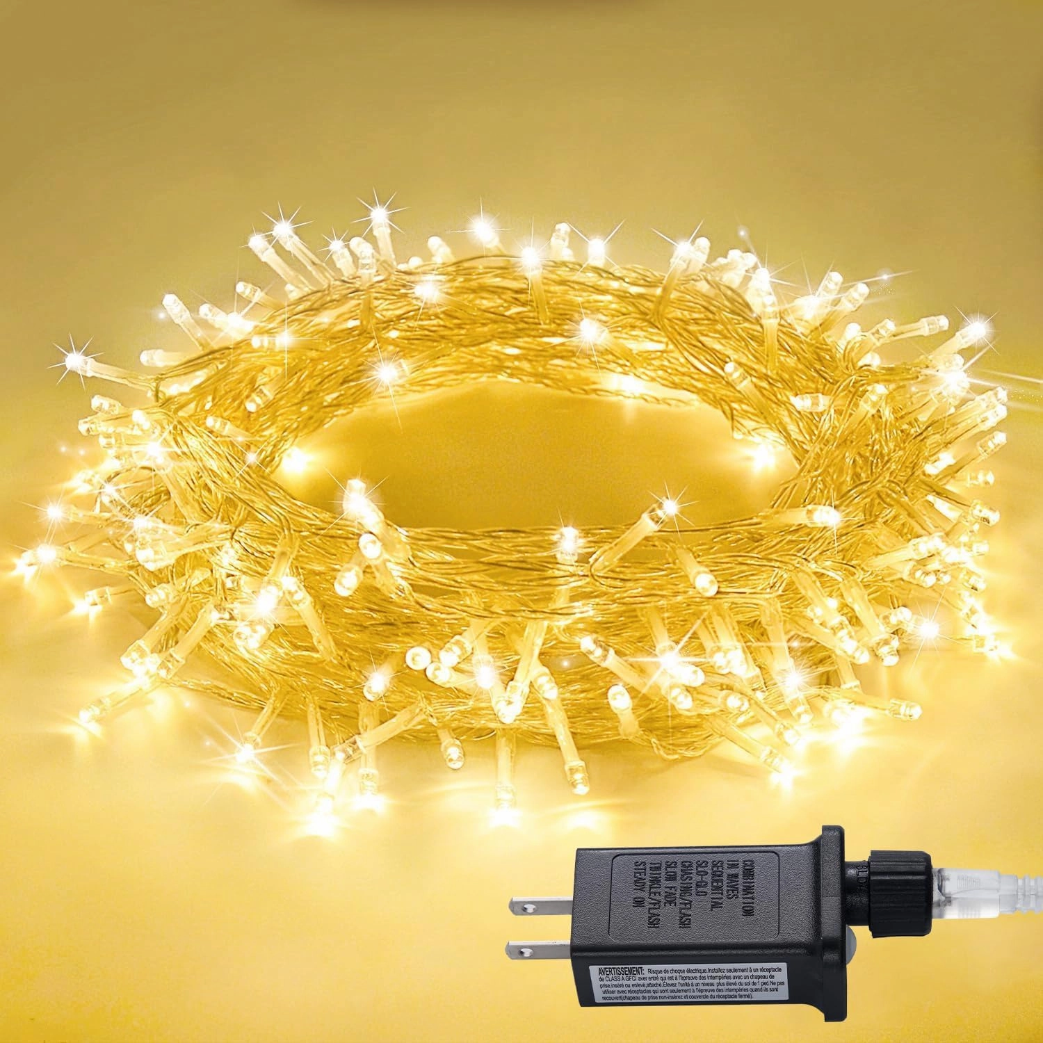 JMEXSUSS Connectable Warm White String Lights Indoor, 8 Modes Christmas Lights Plug in Fairy String Light for Bedroom, 33ft 100 LED Twinkle Lights Outdoor for Christmas Tree Decor