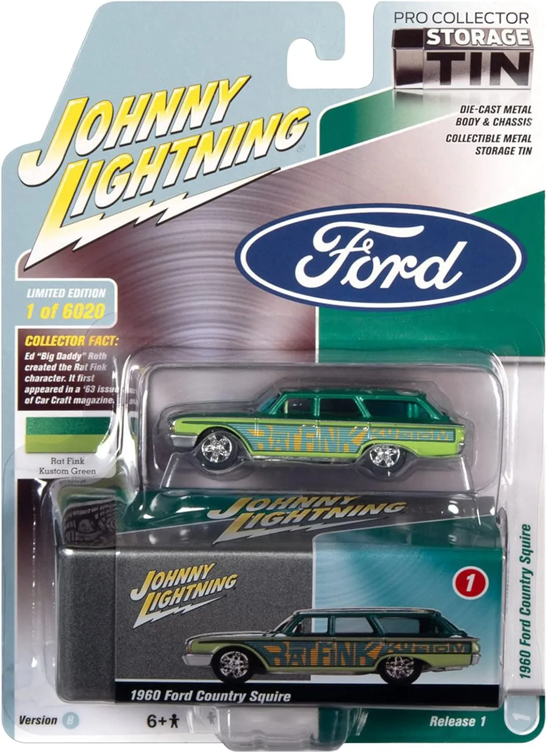 Johnny Lightning - 1960 Ford Country Squire (Rat Fink)