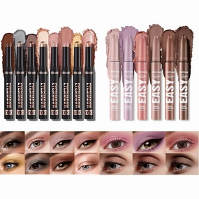 Jolilab Matte Eyeshadow Stick Set, 16 PCS Professional Bright-Colored Contouring and Highlight Cream Eyeshadow, Waterproof Long Lasting High Pigmented