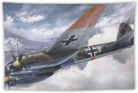JU-88 Bomber Plane WW2 Fighter Ju88 Aircraft Jet Military Fighting Plane (11) Picture Print Wall Art Tapestry Painting Tapestries Artworks Gift Idea Room Aesthetic 40"x60"