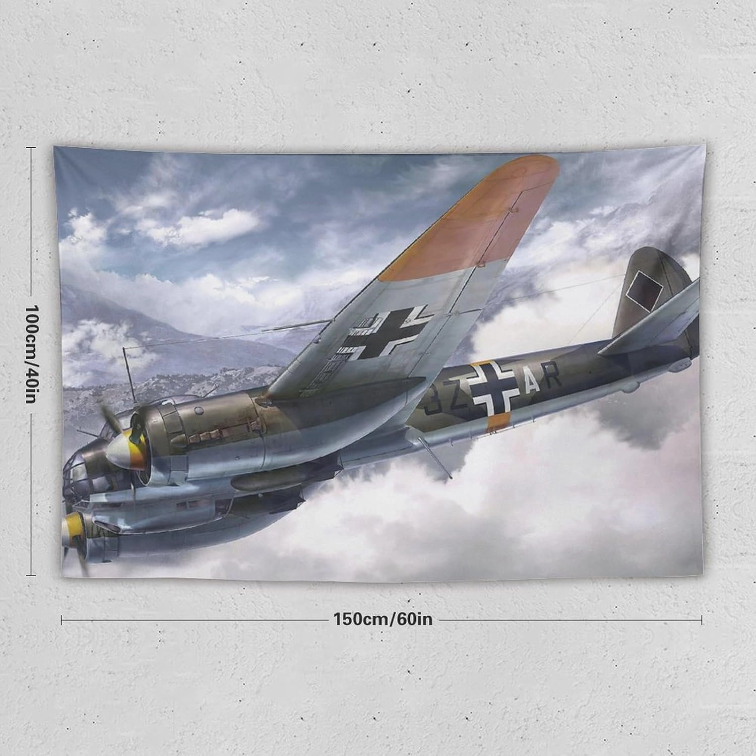 JU-88 Bomber Plane WW2 Fighter Ju88 Aircraft Jet Military Fighting Plane (11) Picture Print Wall Art Tapestry Painting Tapestries Artworks Gift Idea Room Aesthetic 40"x60"