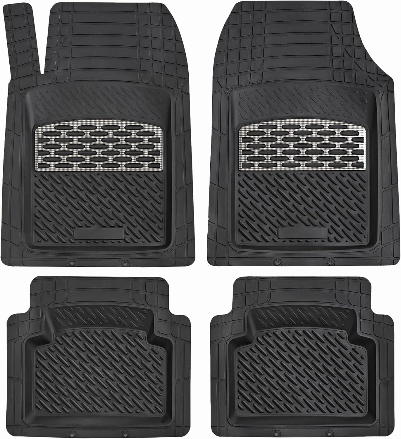 K&K Auto Accessories 3D Car Floor Mat Thick 8 Lb Heavy Duty Durable Universal Sapphire Carbon Deep Dish for Cars SUVs Minivan Truck