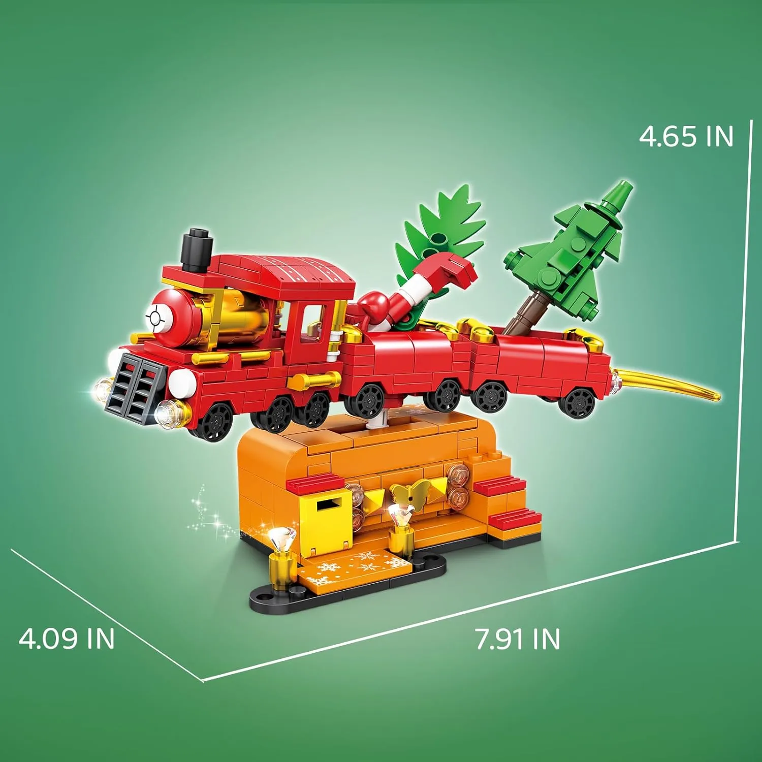 KAZI Christmas Train Building Toys for Kids,Christmas Train Sets with Christmas Tree,Indoor Christmas Decorations for Tabletop & Home,Christmas Party Favors, for Boys Girls Ages 8 