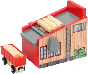 KICHOUSE Train Tracks Accessories Toy Trains Wooden Logging Camp Blocks Toy Set Child DIY