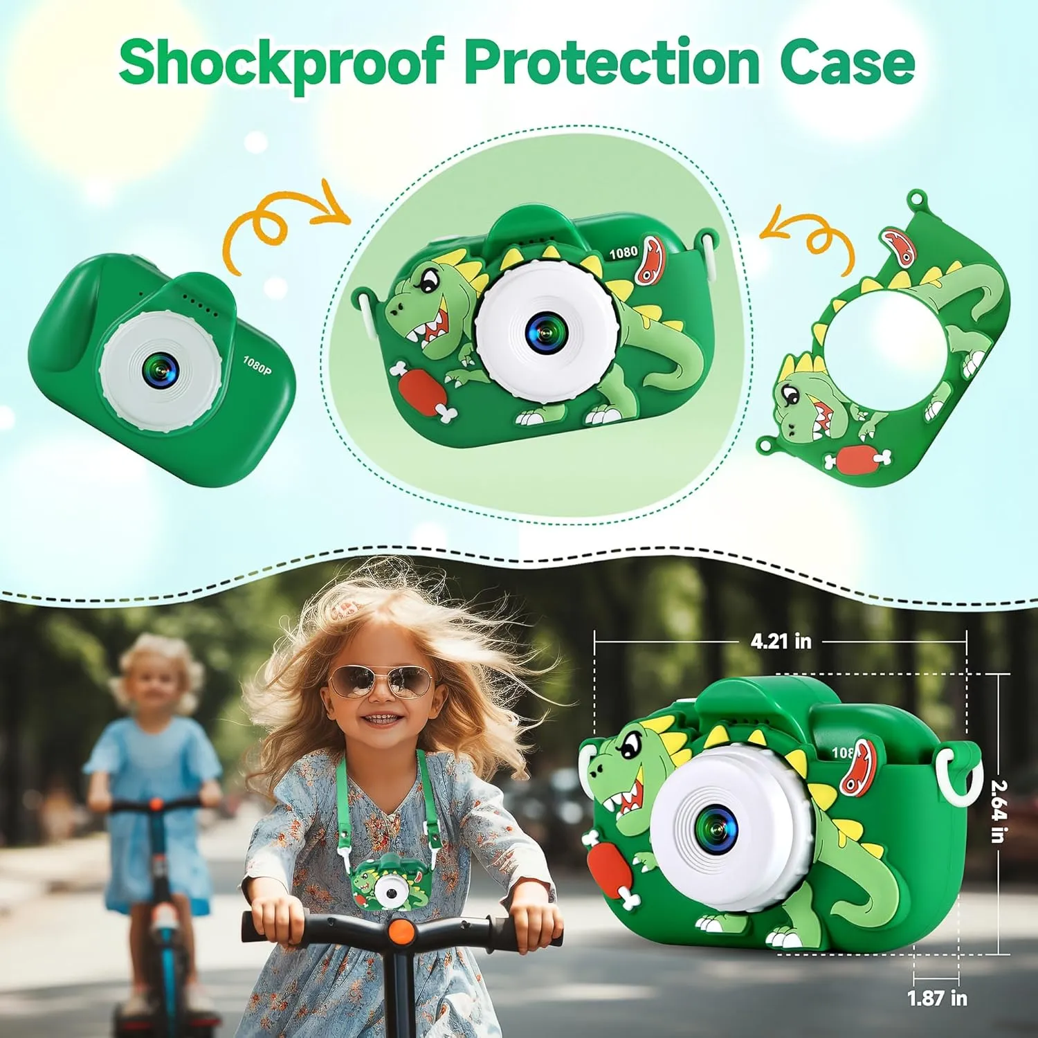 Kids Camera Boys Toys for 3 4 5 6 7 8 9 Years Old Boys, 48MP Dual Lens Kids Digital Camera Toddler Camera Christmas Birthday Gifts, 1080P HD Video Selfie Camera with 32G SD Card