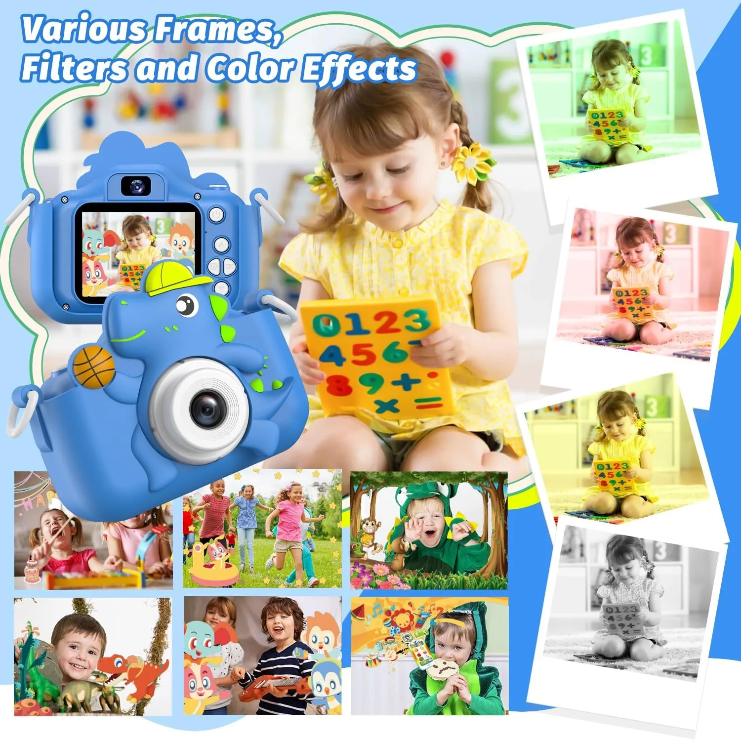 Kids Camera Toy, masterbee Children Age 3-12, Christmas/Birthday Gifts for Girls, 1080P HD Video, Gift for 3 4 5 6 7 8 9 10 11 12 Year Old Girl Blue