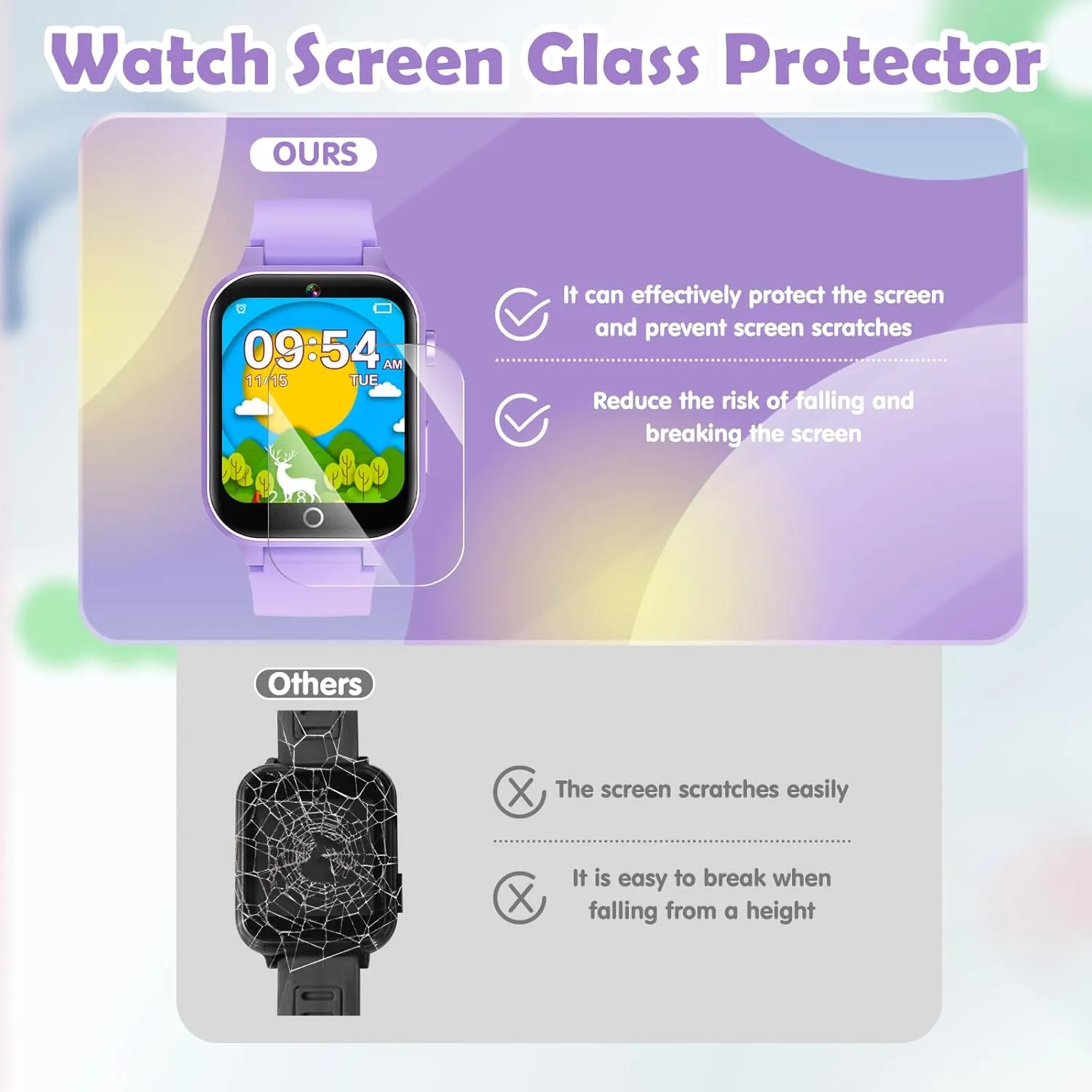 Kids Games Watch, with 26 Puzzle Games, Touch Screen, HD Camera, Alarm Clock, Toys for Ages 4-12 Years Old.Birthday Gift for Boys Girls (Purple)