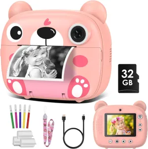 Kids Instant Camera for 3-12 Years Old Kids Toddlers Childrens Boys Girls Birthday Gifts 2.4 Inch Screen 12MP / 1080P HD Video Camera Baby Instant Print Digital Camera