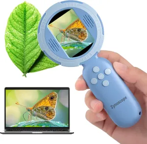 Kids Microscope with 200X Magnification, Handheld Portable Digital Microscope for Children, Rechargeable STEM Educational Toy with LED Light, Science Kit Gift for Boys & Girls Ages 3 
