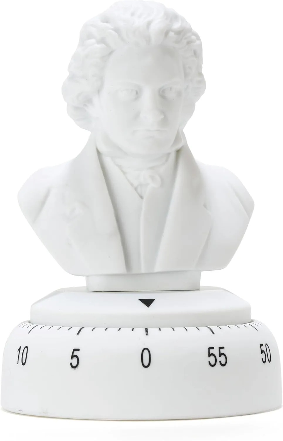 Kikkerland Beethoven 60 Minute Kitchen Timer, Mechanical Kitchen Timer, Wind up Timer for Cooking, Reading and Sports, Plays Fur Elise, White