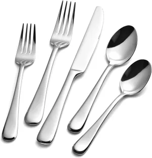 KINGSTONE 20 Pieces Silverware Set for 4, Premium Stainless Steel Flatware Set, Heavy Duty and Modern Design Cutlery Set, Mirror Polished, Dishwasher Safe