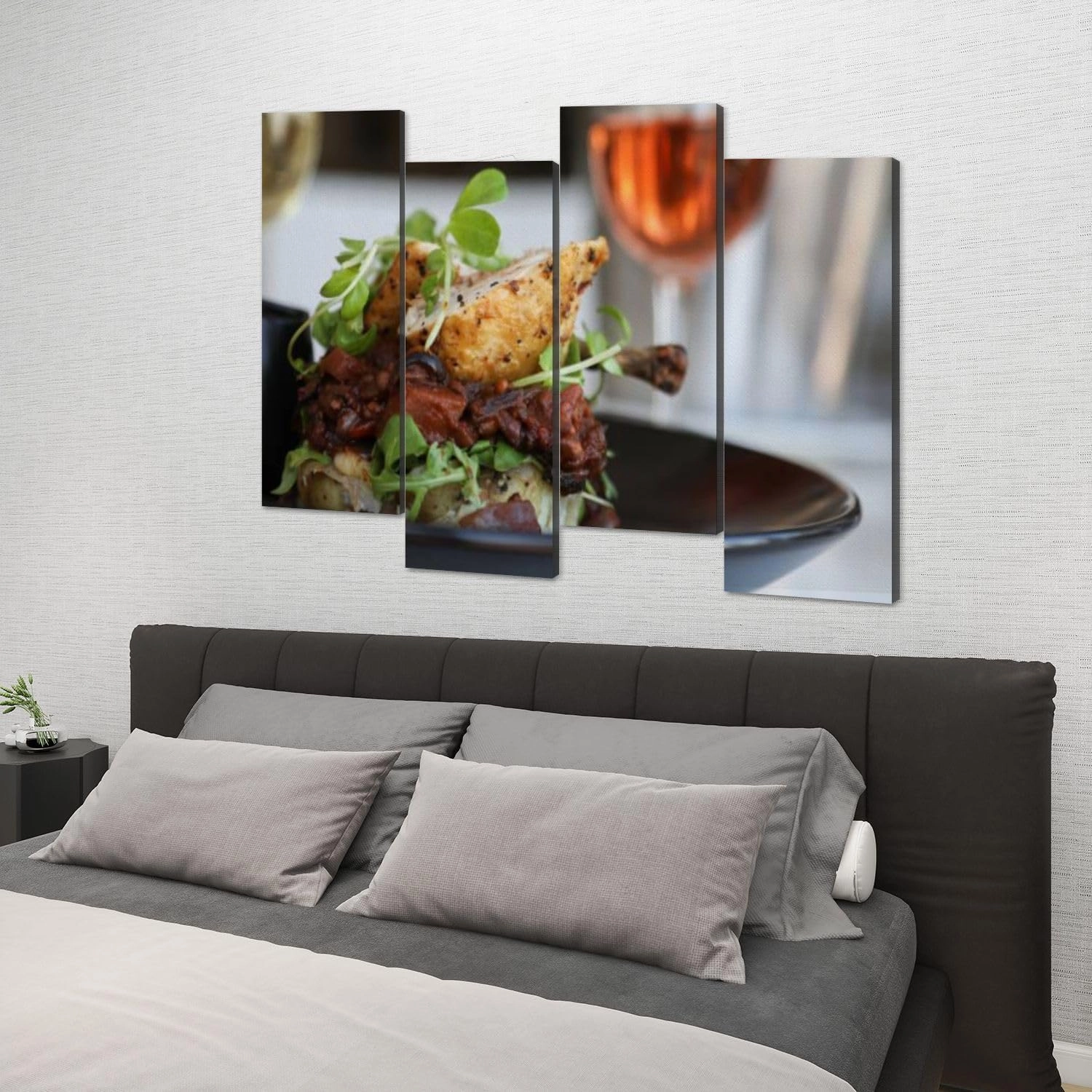 Kitchen Wall art Large Canvas Wall Art for Living Room Roast chicken dish Stretched and Framed Artwork Modern Painting Picture Print Dining Room Decor Artwork for Walls