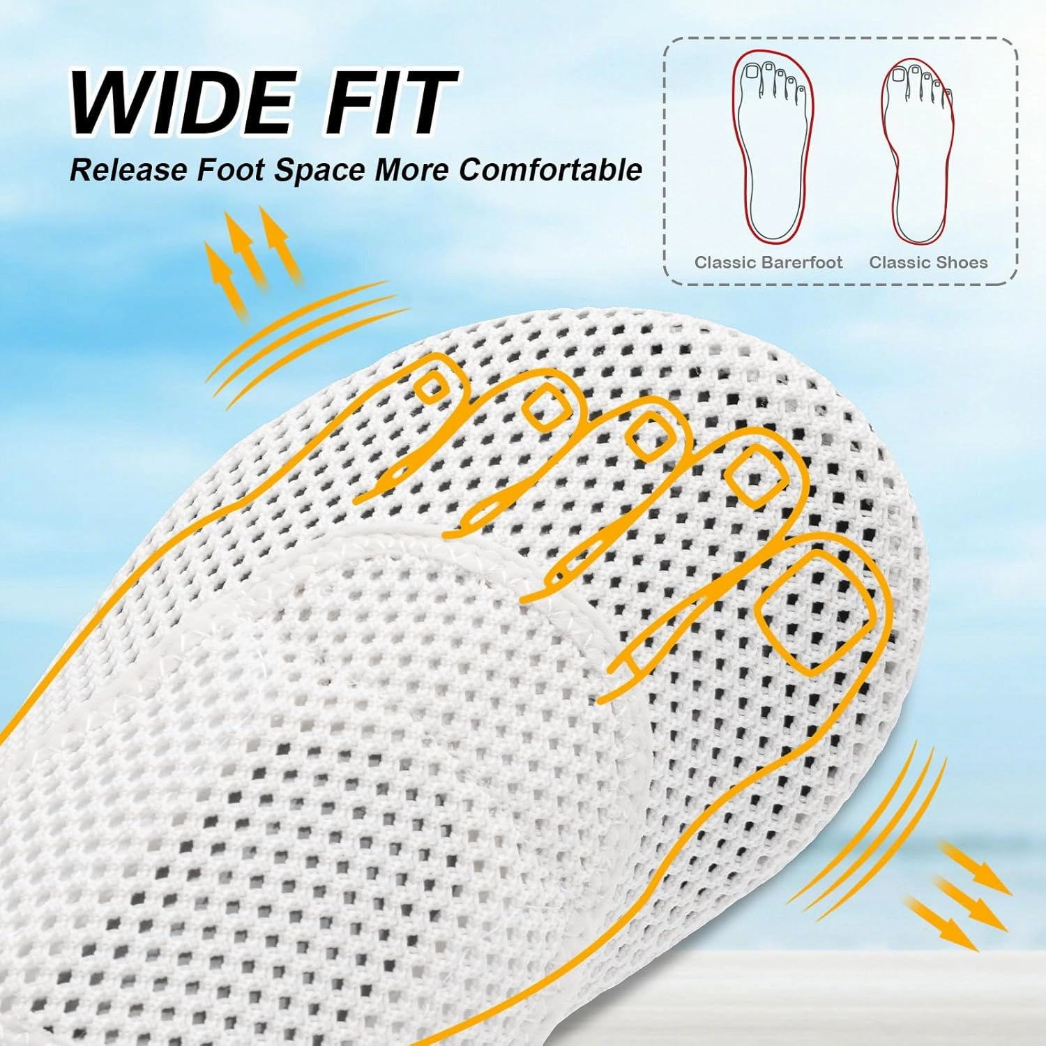 L-RUN Womens Mens Water Shoes Wide Toe Barefoot Swim Shoes for Beach Pool Sand Yoga Quick Dry Adluts Aqua Sock Non Slip