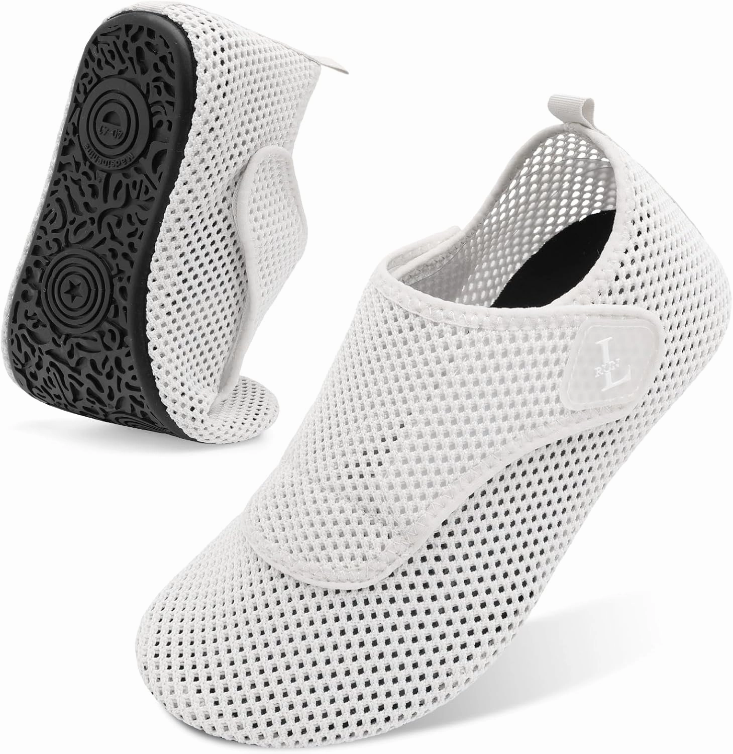 L-RUN Womens Mens Water Shoes Wide Toe Barefoot Swim Shoes for Beach Pool Sand Yoga Quick Dry Adluts Aqua Sock Non Slip