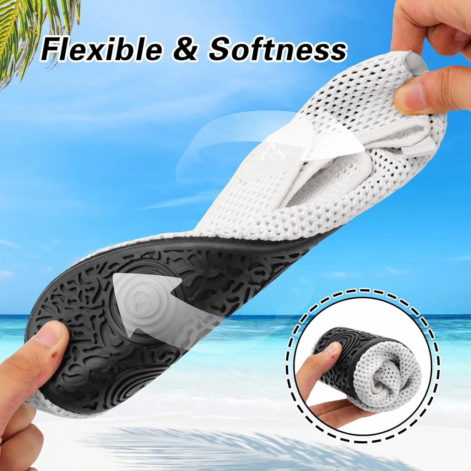 L-RUN Womens Mens Water Shoes Wide Toe Barefoot Swim Shoes for Beach Pool Sand Yoga Quick Dry Adluts Aqua Sock Non Slip