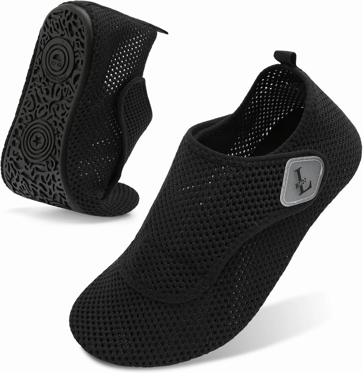 L-RUN Womens Mens Water Shoes Wide Toe Barefoot Swim Shoes for Beach Pool Sand Yoga Quick Dry Adluts Aqua Sock Non Slip