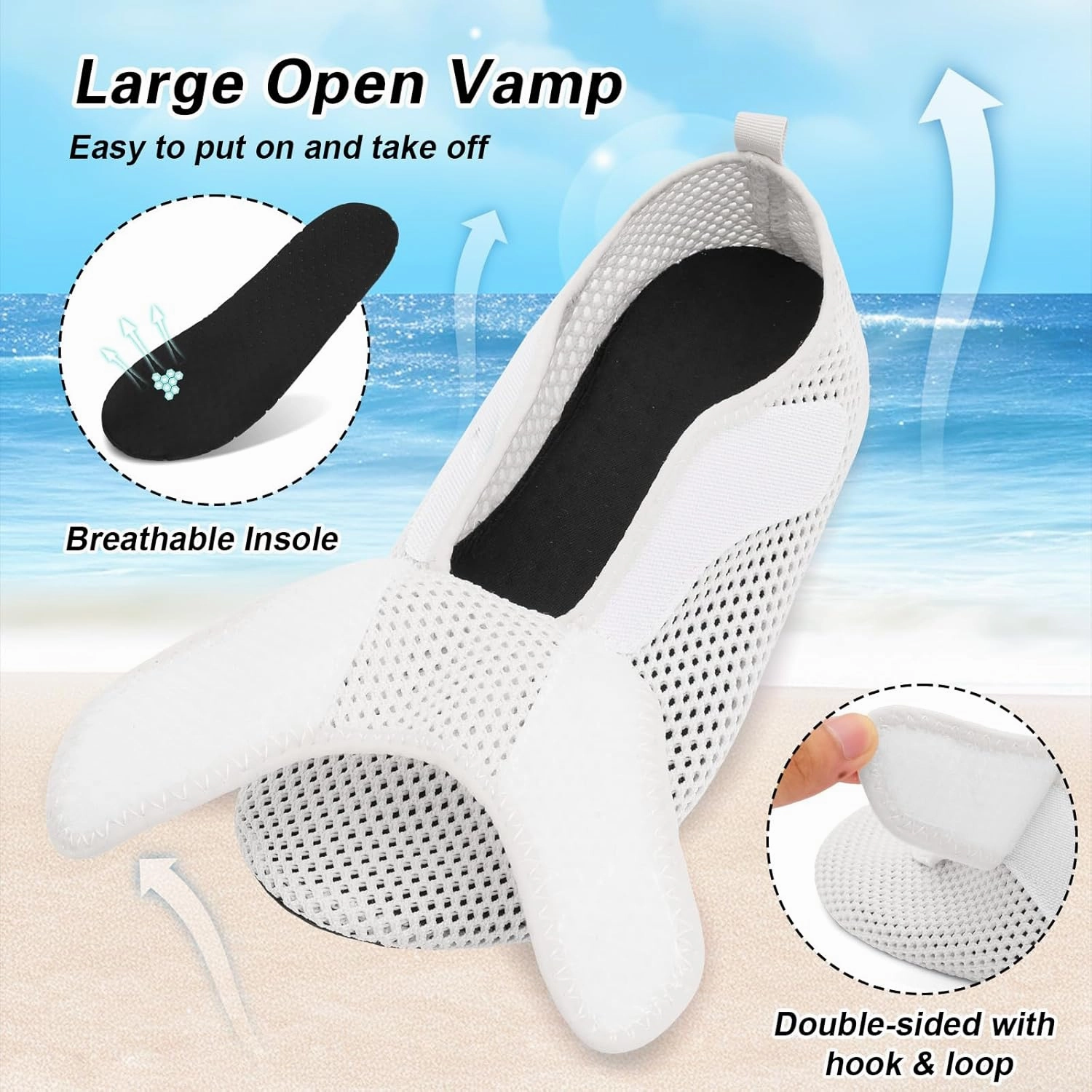 L-RUN Womens Mens Water Shoes Wide Toe Barefoot Swim Shoes for Beach Pool Sand Yoga Quick Dry Adluts Aqua Sock Non Slip