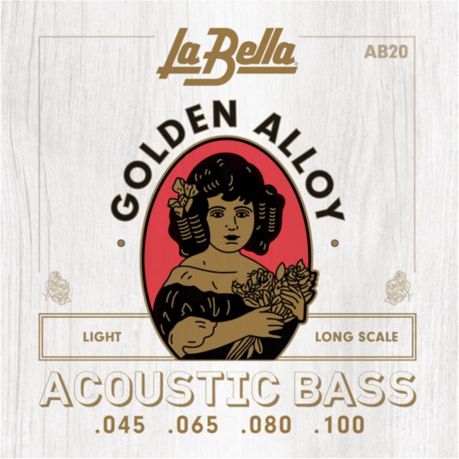 La Bella AB20 Golden Alloy Acoustic Bass Light Long Scale 45-100
