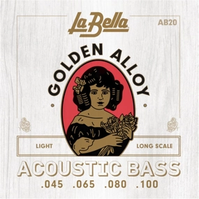 La Bella AB20 Golden Alloy Acoustic Bass Light Long Scale 45-100