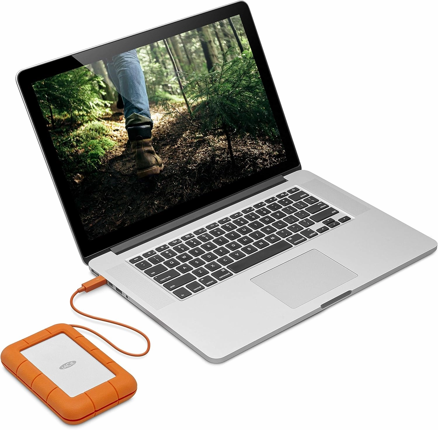 LaCie Rugged USB-C, 5TB, Portable External Hard Drive, Drop, Shock, Dust, Rain Resistant, for Mac & PC (STFR5000800)