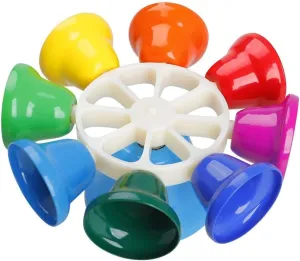LANDTOM Orff Children's Percussion Instrument, Hand Bells,Desk Bells,Rainbow Diatonic Bells for Kids, Toddler Preschool Musical Learning Toys, Kid Birthday Gift for 3-Year-Old and Over (DB002)