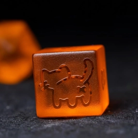 LANGWEI D6,Role Playing Dice Sets, Pretty Orange Frosted Zircon Glass Polyhedral Dice, DND Dice Set for RPG Table Games Dungeons and Dragons Games,Creative Gifts