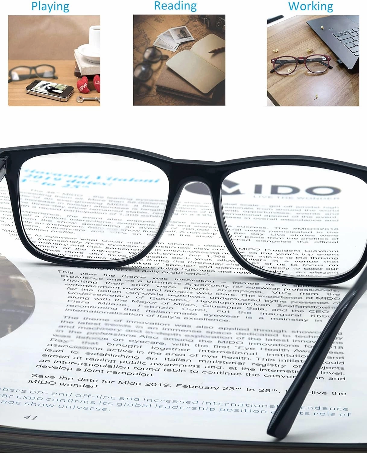 Large Reading Glasses Men  0.50 Oversized Wide Square Readers 4 Pack,Comfy Lightweight Cheaters for Big Head