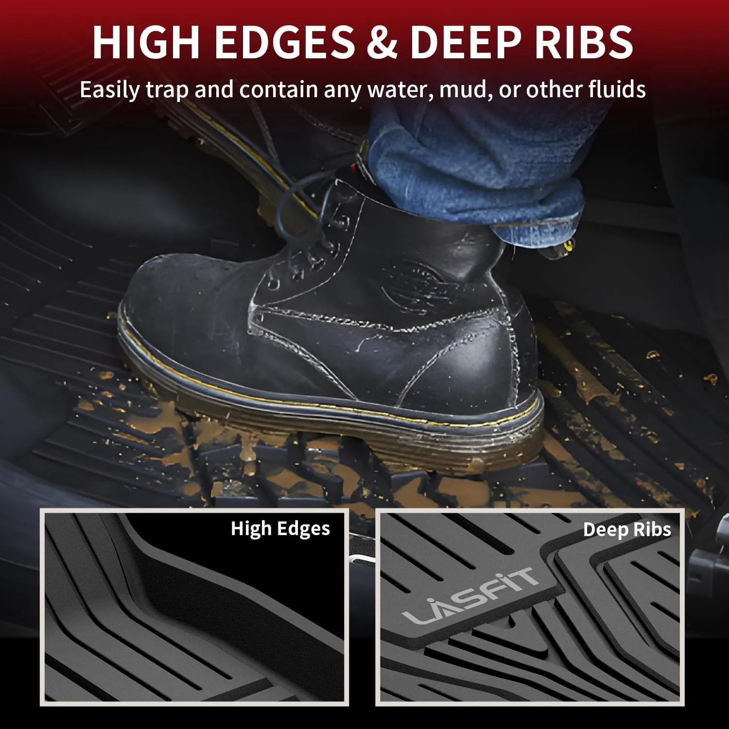 LASFIT Floor Mats and Trunk Mat for Honda Civic 2025 2024 2023 2022 Sedan (Fits Rear Seats with or Without USB Ports), All Weather TPE Car Floor Liners,1st & 2nd Row & Trunk Liner(Not for Hatchback)
