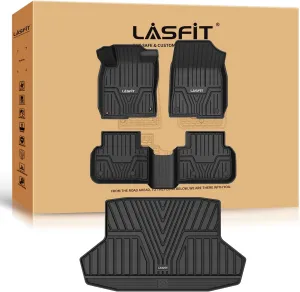 LASFIT Floor Mats and Trunk Mat for Honda Civic 2025 2024 2023 2022 Sedan (Fits Rear Seats with or Without USB Ports), All Weather TPE Car Floor Liners,1st & 2nd Row & Trunk Liner(Not for Hatchback)