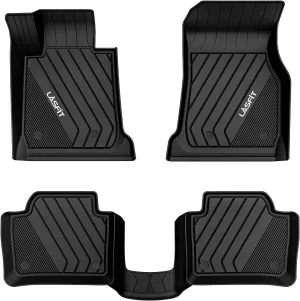 LASFIT Floor Mats for BMW 3 Series 2012-2018 320i 328d 328i 330e 330i 335i 340i M3 RWD & Sedan Only(Not for 335is, X-Drive, GT), All Weather TPE Custom Fit Car Liners 1st & 2nd Row Mat, Black