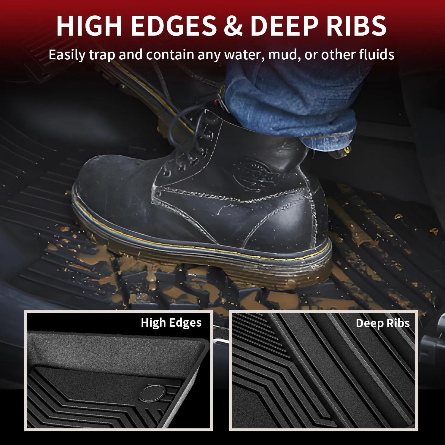 LASFIT Floor Mats for Toyota Camry 2024-2018, FWD Only (Not Fit Hybrid or AWD), All Weather Custom Fit Floor Liner for Camry L/LE/SE/TRD/XLE/XSE Front & Rear 2 Row Car Mats, Black