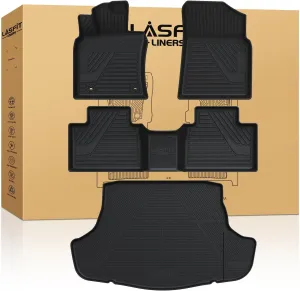 LASFIT Floor Mats&Trunk Mat for Toyota Camry 2025 Hybrid/LE/SE/XLE/XSE, All Weather Custom Fit TPE Floor Liners for Camry 2025 Front & Rear Full Set Car Mats, Black.