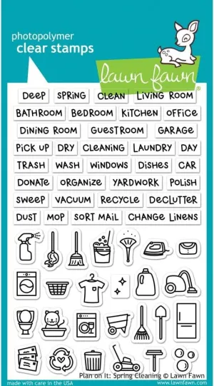 Lawn Fawn Clear Stamps - Plan on it: Spring Cleaning (LF1607)