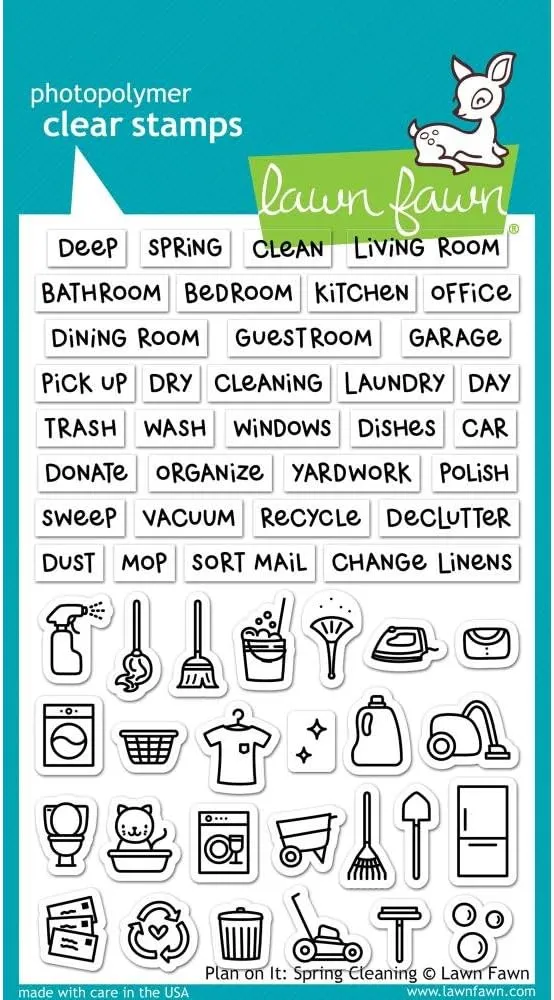 Lawn Fawn Clear Stamps - Plan on it: Spring Cleaning (LF1607)