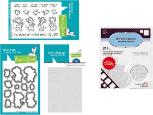 Lawn Fawn It's a Bird 3"x4" Clear Stamp Set, Coordinating Dies, Stencil, Scrapbook Adhesives Foam Squares