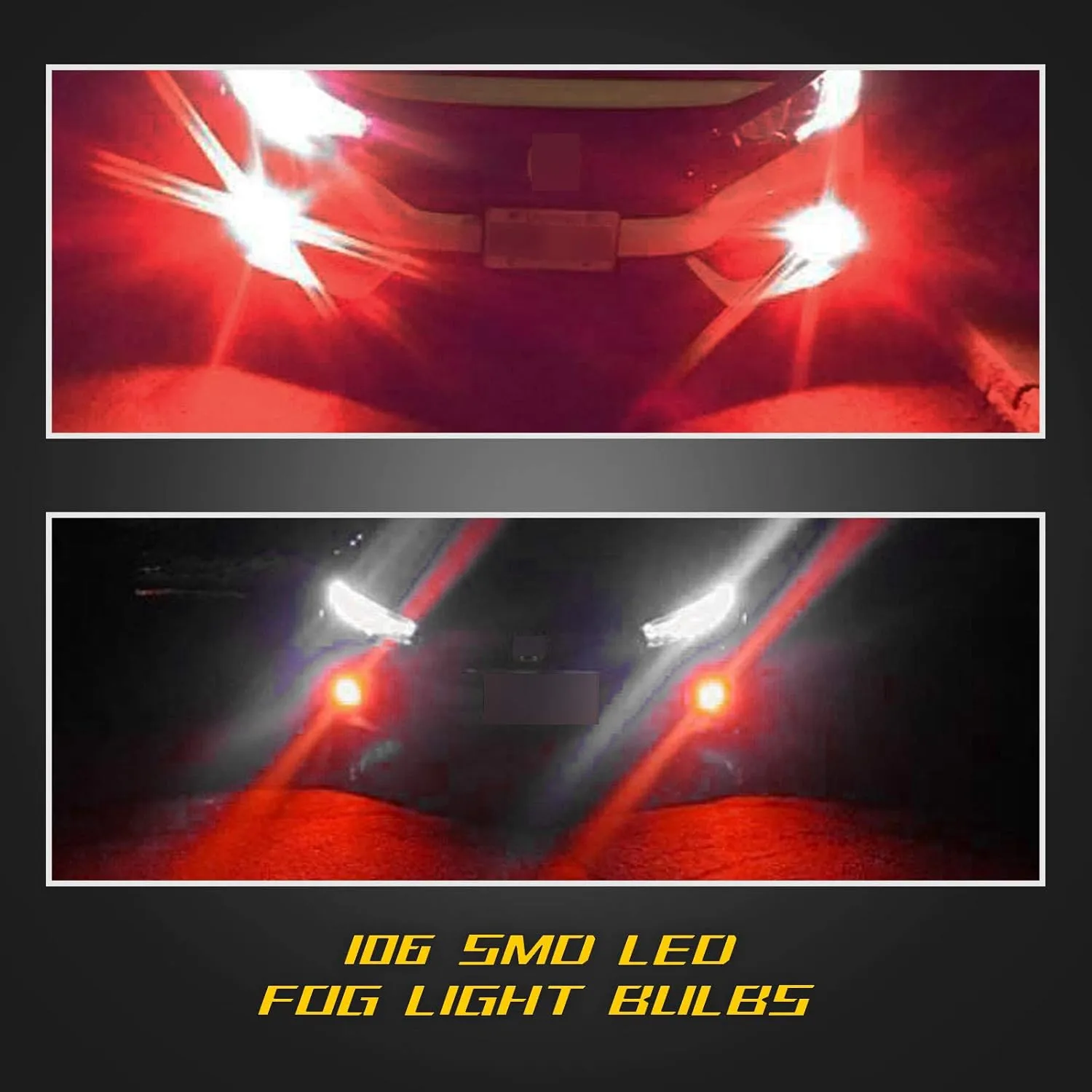 LED DRL Fog Lights,Replacement of Halogen HID,360 Degree Bright 9006 RED
