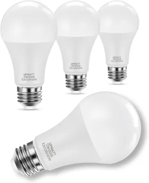 LED Light Bulbs, A19 Daylight 6500K Light Bulb, 12W (100 Watt Equivalent) 1200 Lumens, Non-Dimmable, E26 Standard Medium Base Super Bright Lamp for Bathroom Home Lighting 4 Packs