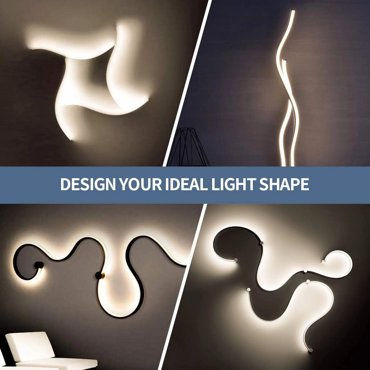 Led Strip Lights 32.8ft Warm White Dimmable Led Light Strip Flexible Rope Lights Kits with 12v Etl Power Supply, Adhesive Clips, Dimmer Switch and Connectors for Indoor Decor