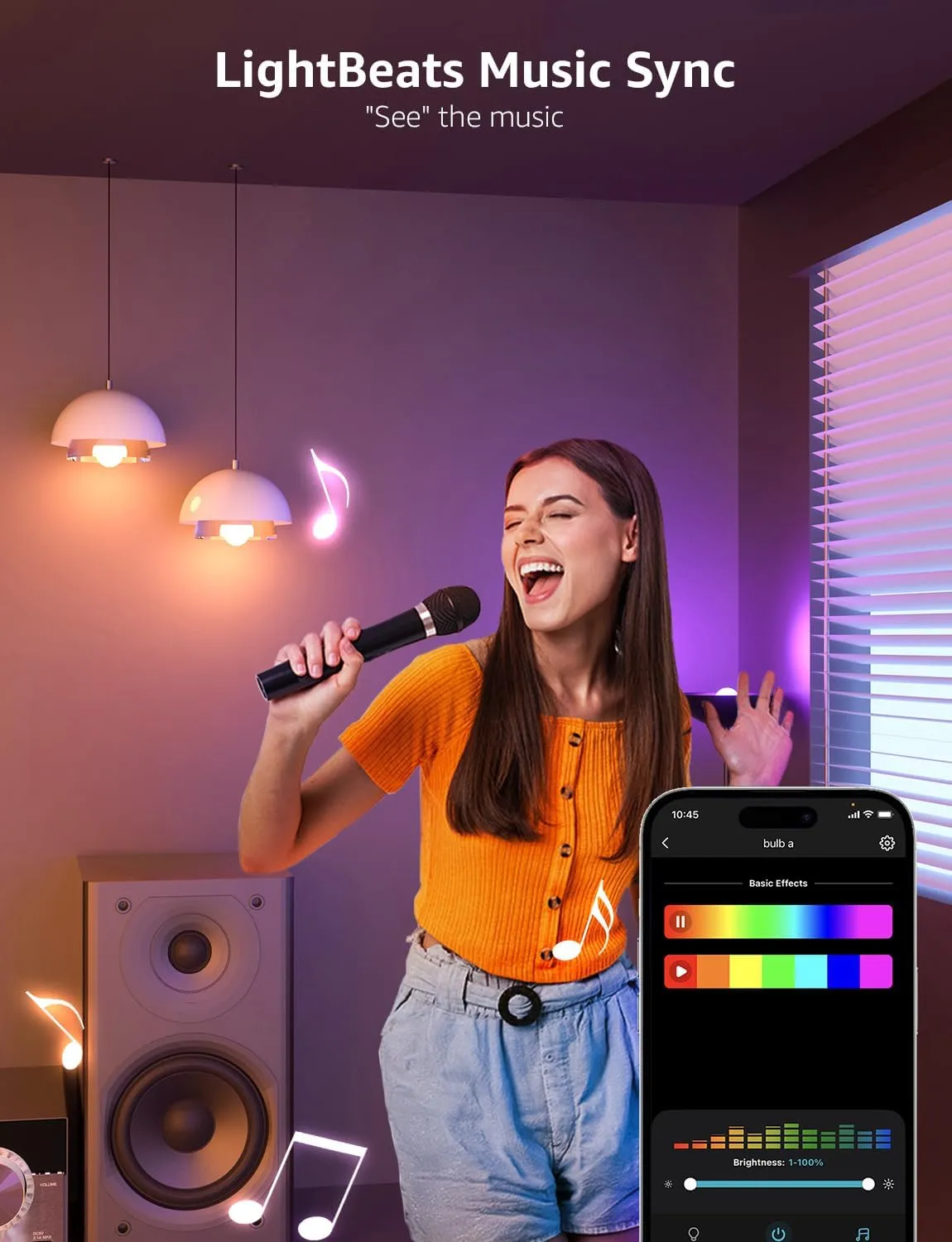 Lepro B1 AI Smart Light Bulbs - WiFi & Bluetooth RGBWW Color Changing LED Bulb Compatible with Alexa & Google Assistant, AI Generated Lighting LLM, AI Voice Control, Music Sync, 2.4GHz Only, 4 Packs