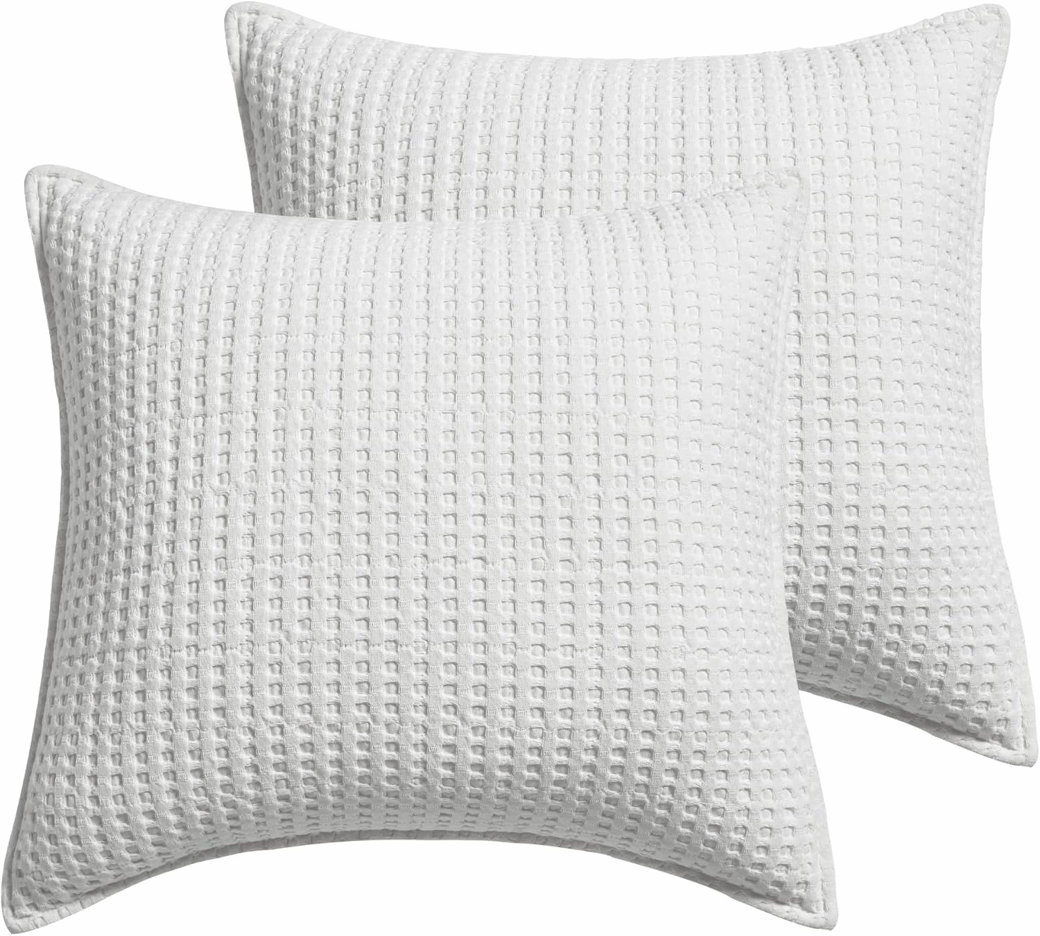Levtex Home - Mills Waffle - Euro Sham (Set of Two) - Bright White - Sham Size (26x26in.), No Insert