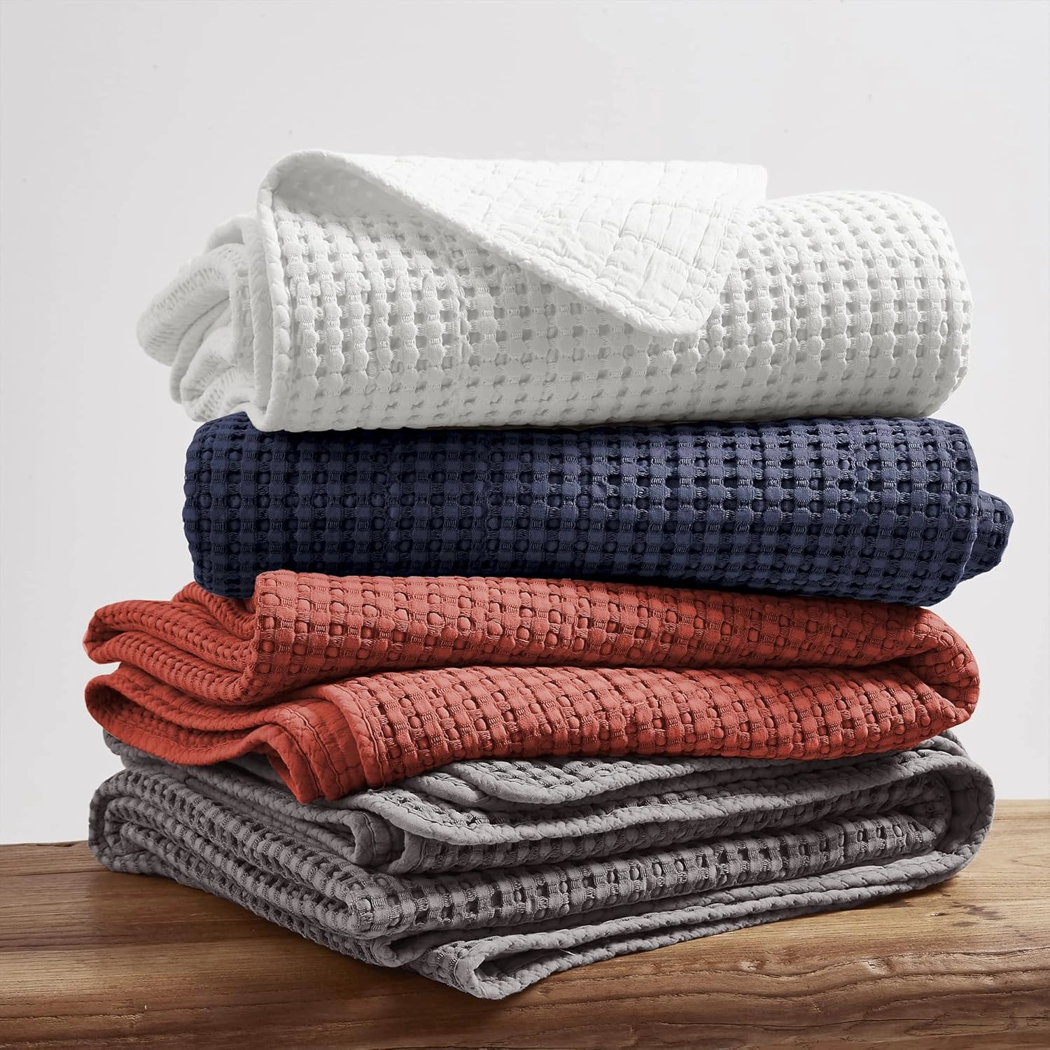 Levtex Home - Mills Waffle - Full/Queen Quilt Set - Bright White Cotton Waffle - Quilt Size (88 x 92in.), Sham Size (26 x 20in.)
