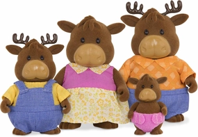 Li'l Woodzeez Moose Family Set – Vanderhoof Moose with Storybook – 5pc Toy Set with Miniature Animal Figurines – Family Toys and Books for Kids Age 3 