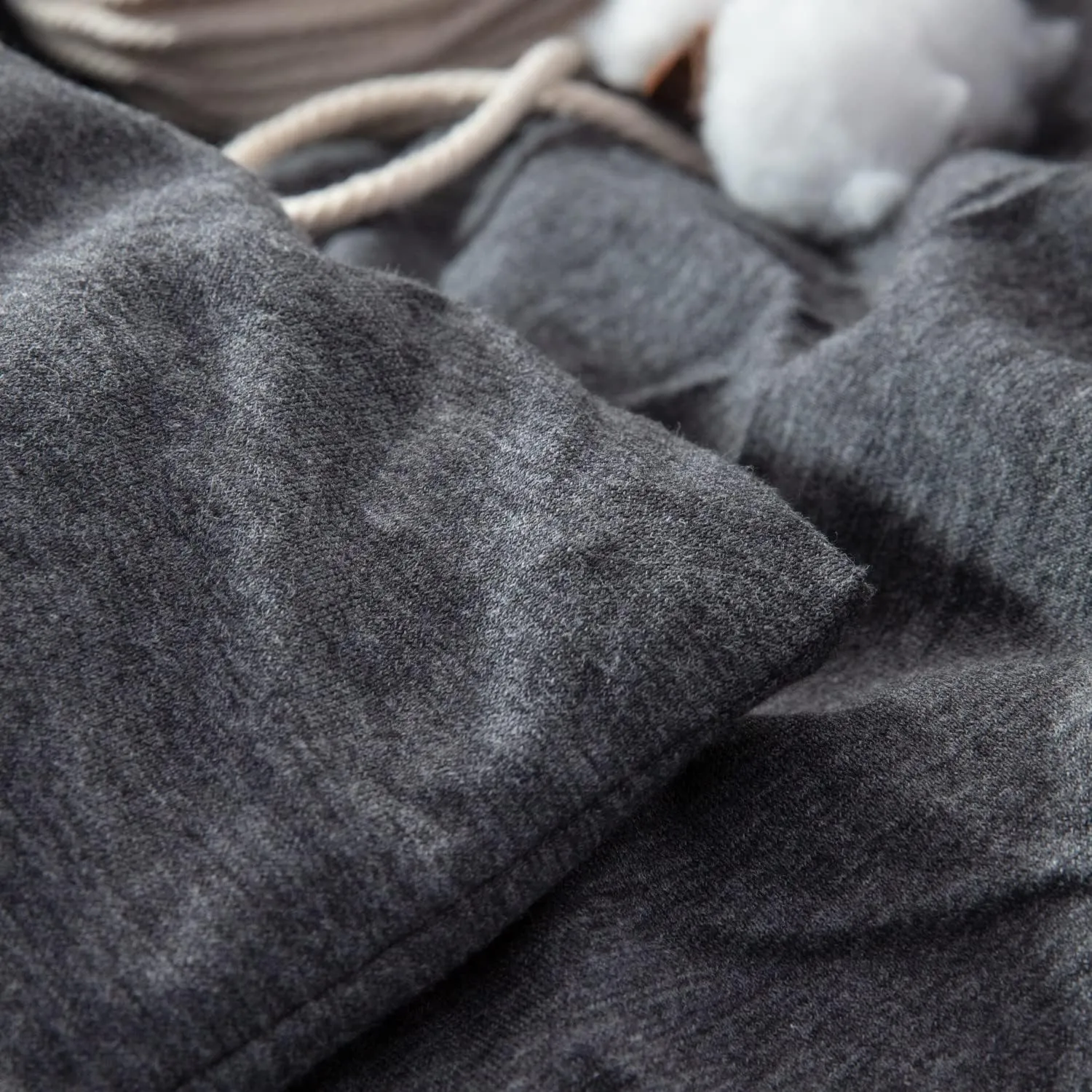 LIFETOWN 100% Jersey Knit Cotton Duvet Cover Set T-Shirt Feel Bedding Set Ultra Soft Wrinkle-Free (Heathered Dark Grey, King)