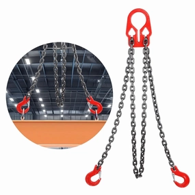 Lifting Chains with Adjuster Hooks 2 Legs Heavy Duty,Chain Sling 5/16 Inch x 10 Ft, 7000lbs / 3.18 Tons,for Cargo Security Towing and handling