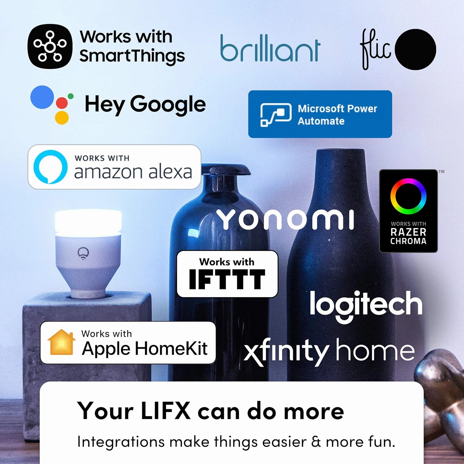 LIFX color, A19 1100 lumens, Wi-Fi Smart LED Light Bulb, Billions of colors and Whites, No bridge required, Works with Alexa, Hey Google, HomeKit and Siri multicolor (Pack of 2)